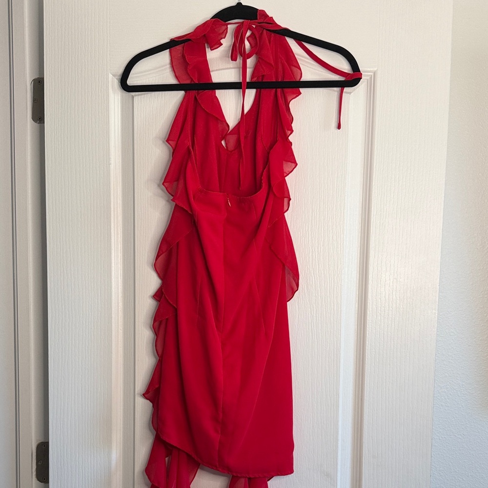 Pretty Little Thing Red Ruffle Dress - Picture 6 of 9
